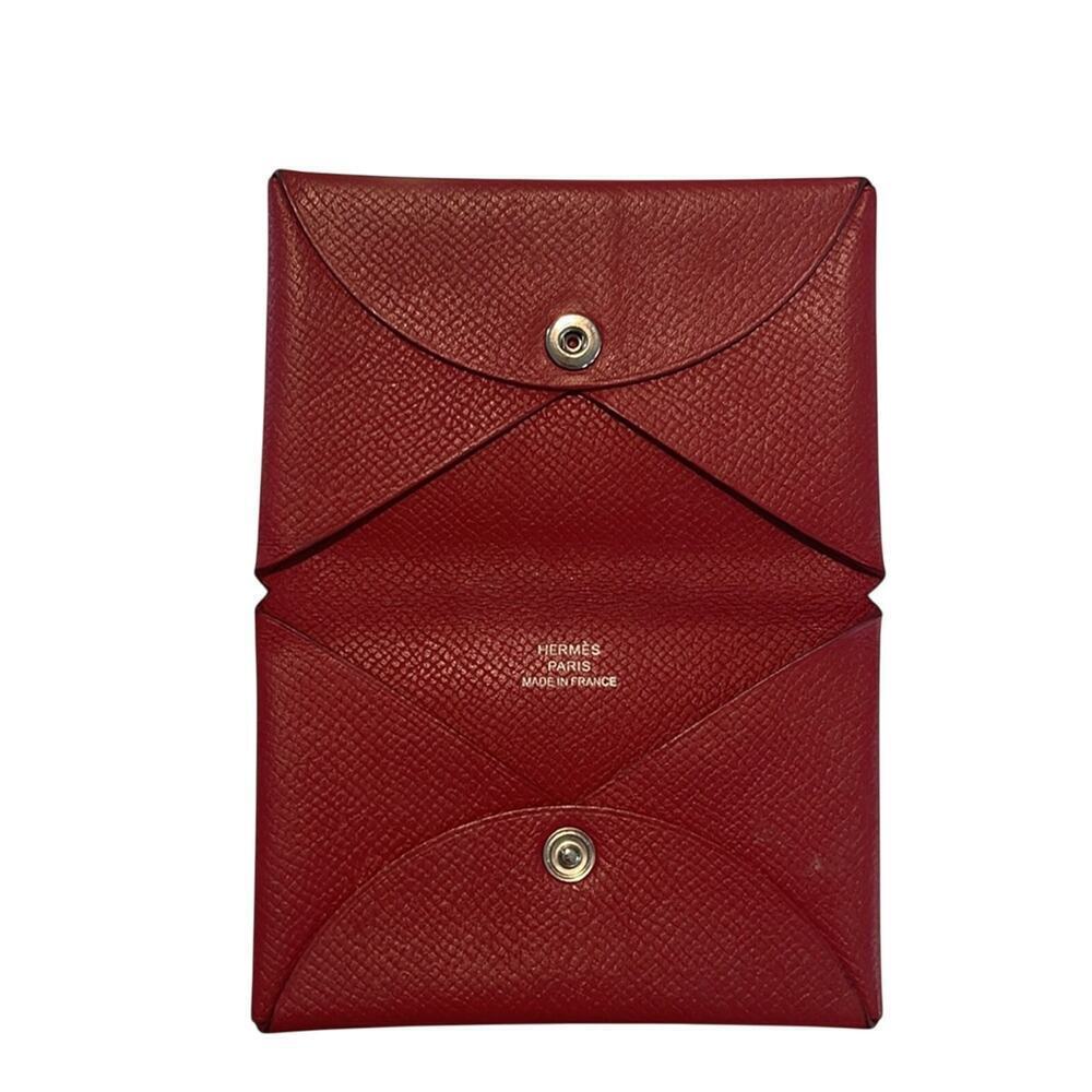 Hermes Red Leather Luxury Card Holder - Picture 3 of 4